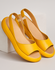 Iverixa - Dames sandalen met hak, open teen, platformzool van leer