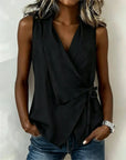Sylethra - Dames asymmetrische mouwloze top met wikkellook voor de zomer