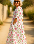 Gavessia - Midi jurk voor dames met een elegante casual print