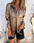 Linda - Suede look blouse