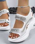 Calyvra - Dames sandalen platform strass velcro luchtzool sport