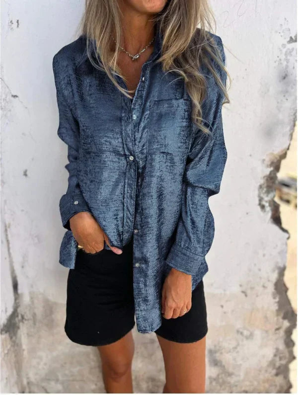 Linda - Suede look blouse