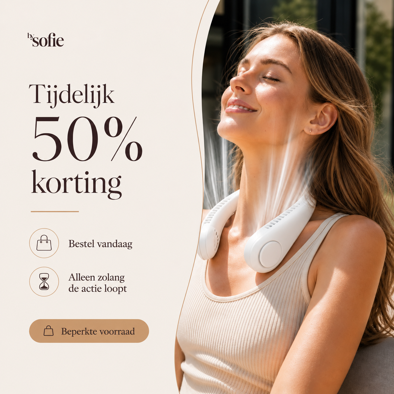 NekFan™ - Draagbare, oplaadbare nekventilator voor directe verkoeling!
