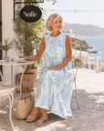 Ivy | Midi-jurk met bladprint