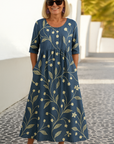 Gavessia - Midi jurk voor dames met een elegante casual print