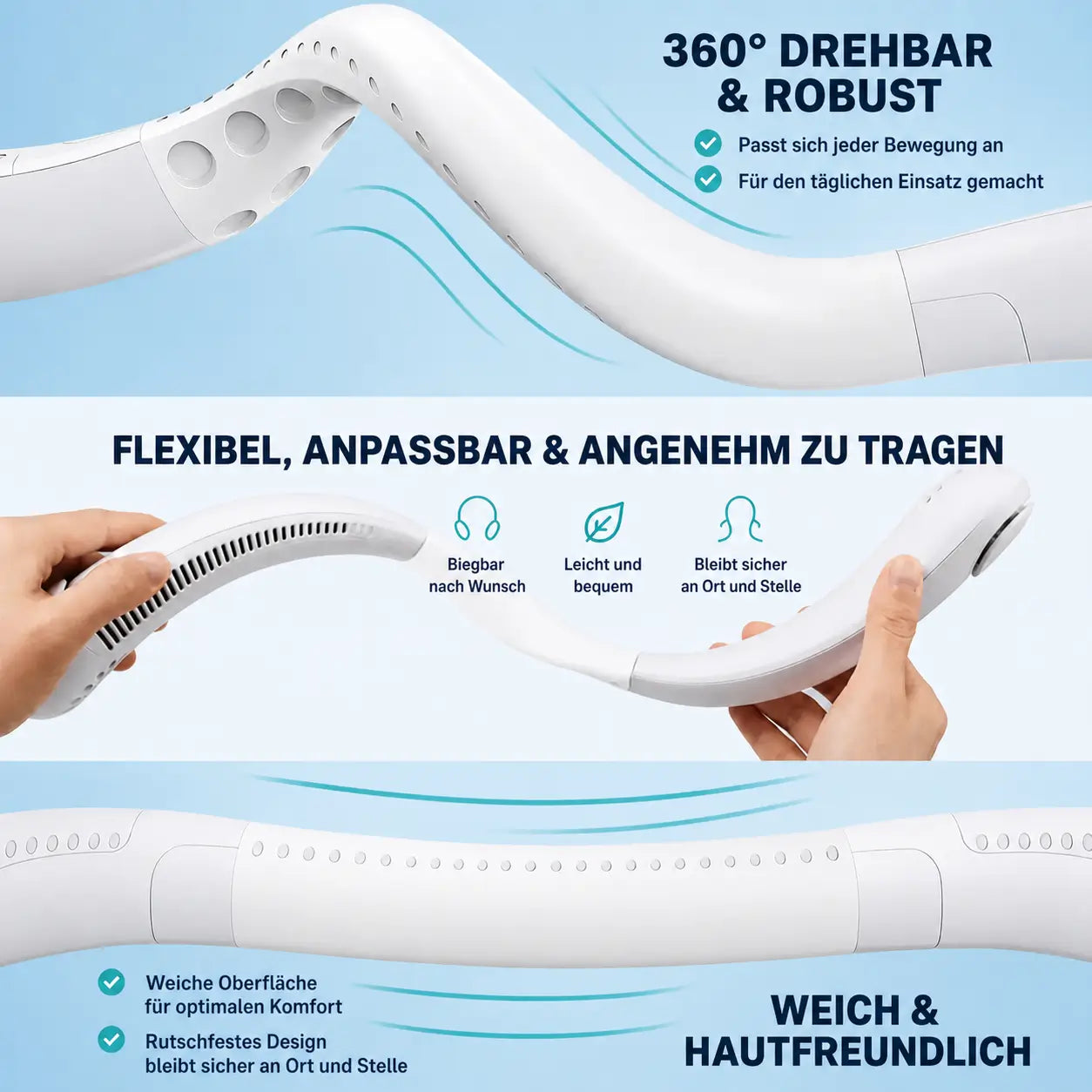 NekFan™ - Tragbarer Aufladbarer Nackenventilator für Direkte Kühlung!