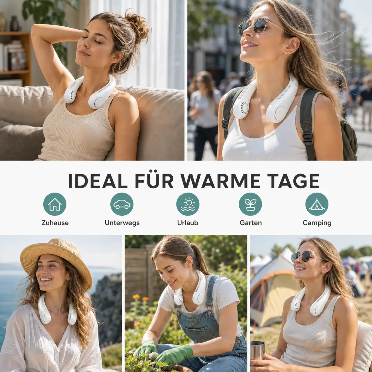 NekFan™ - Tragbarer Aufladbarer Nackenventilator für Direkte Kühlung!