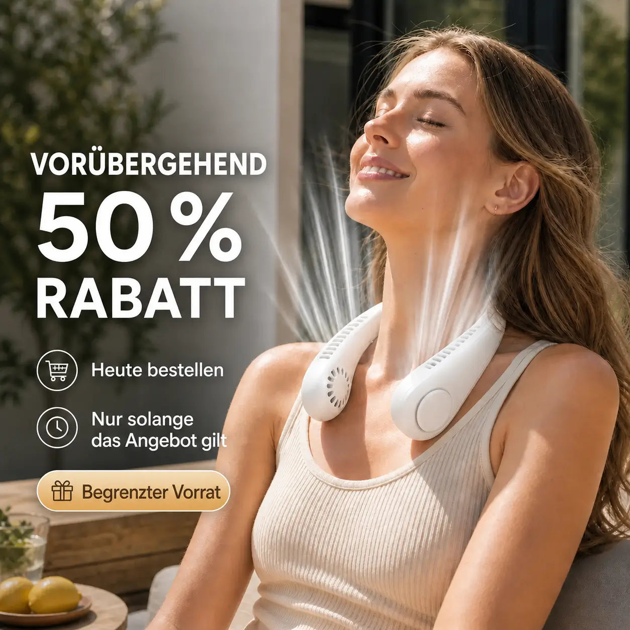 NekFan™ - Tragbarer Aufladbarer Nackenventilator für Direkte Kühlung!