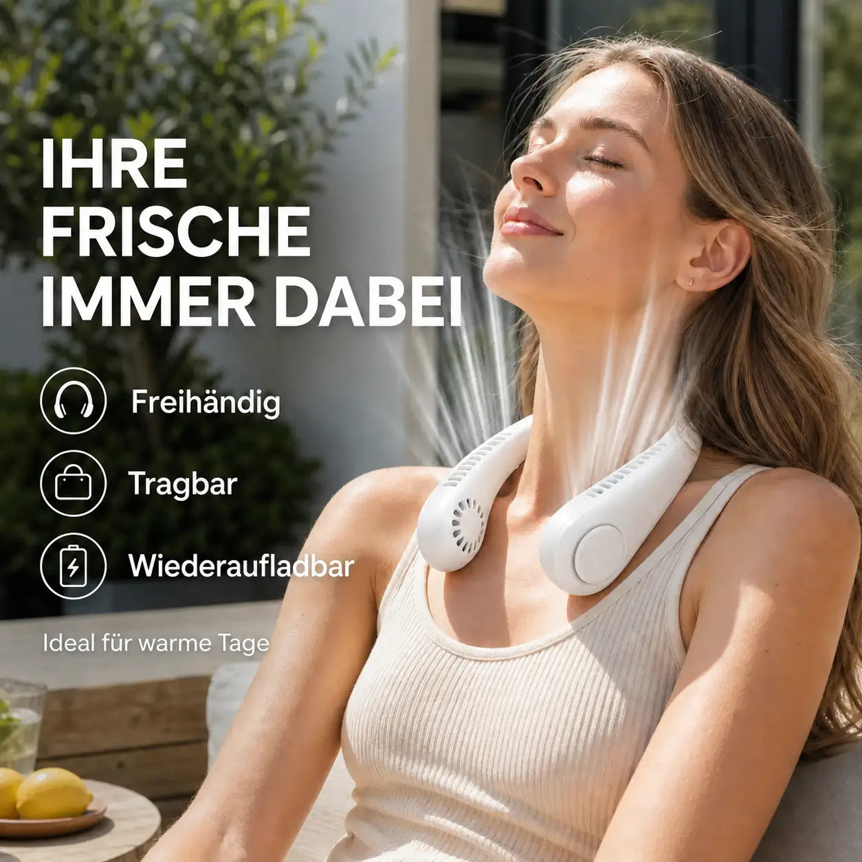 NekFan™ - Tragbarer Aufladbarer Nackenventilator für Direkte Kühlung!