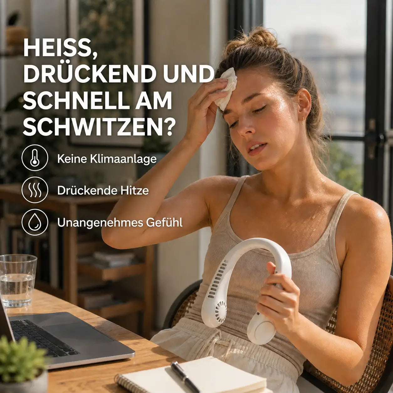 NekFan™ - Tragbarer Aufladbarer Nackenventilator für Direkte Kühlung!