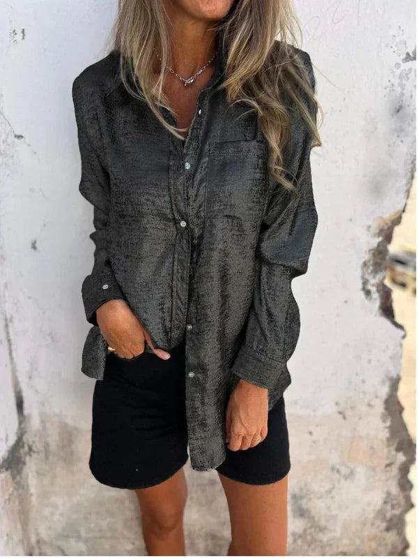 Linda - Suede look blouse