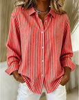 Kalessa - Casual Gestreepte Blouse met Lange Mouwen