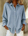 Kalessa - Casual Gestreepte Blouse met Lange Mouwen