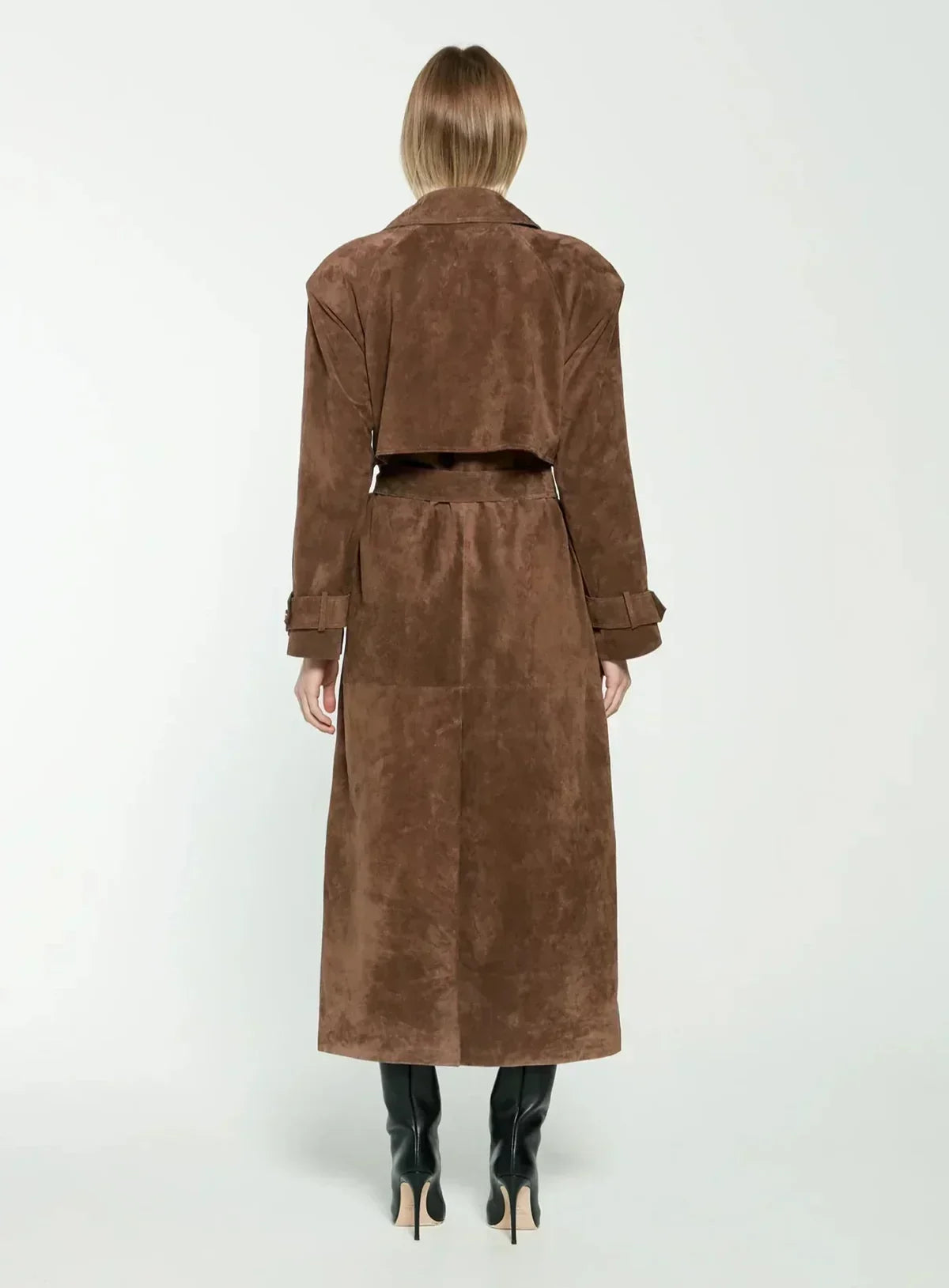 Cléore - Elegante suède Trench Coat voor dames