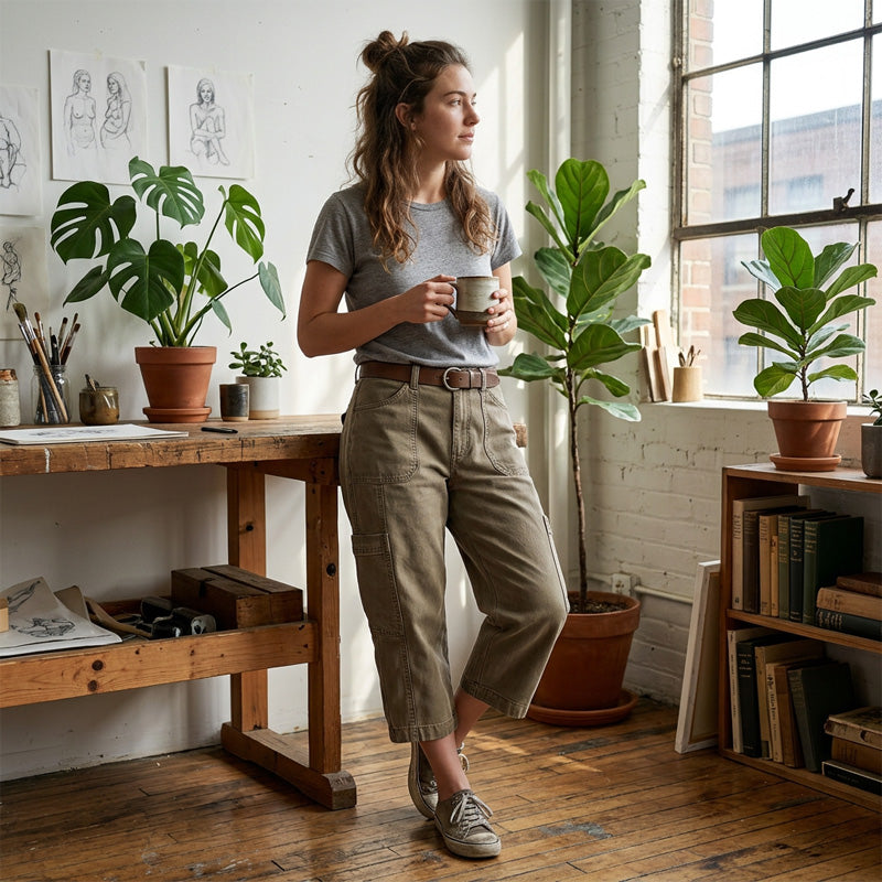 Casual cargo-capri-broeken voor dames