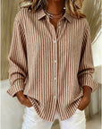 Kalessa - Casual Gestreepte Blouse met Lange Mouwen